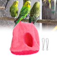 thumbnail image 4 of Plush Winter Parrot Hammock - Warm Nest House for Pet Birds, Parakeets, Pink, Foldable, Easy to Install, Space-Saving Design, Ideal for Cold Weather - 21x19cm, Includes Hooks, 4 of 9