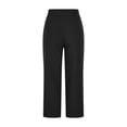 thumbnail image 5 of Capris for Women Casual Summer Straight Leg Crop Pants Loose Comfy Drawstring Beach Capri Pants with Pockets, 5 of 7