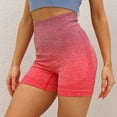 thumbnail image 2 of Gibobby Shorts Yoga Pantalones cortos de yoga de partes para levantamiento de cadera de melocotón con cierre gradual de cintura alta para mujer(Rojo, M), 2 of 3