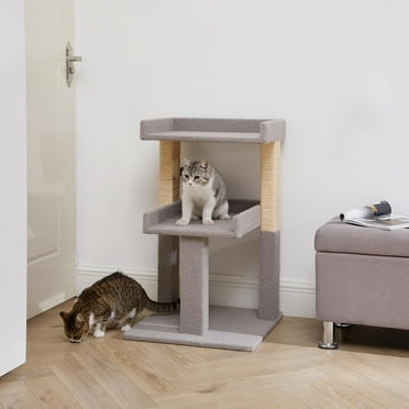 AEGFKDCat Tree Tower - 2 Tier Cat condo for Large Cats Tower with Scratching Post Multi - Level Tree for Large Indoor Cats by Gray