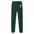 thumbnail image 5 of Men's Cross Print Joggers, Slim Fit Tapered Cuff Sweatpants with Elastic Drawstring Waist, Casual Athletic Lounge Pants for Gym, Running, and Workout Green XL, 5 of 5