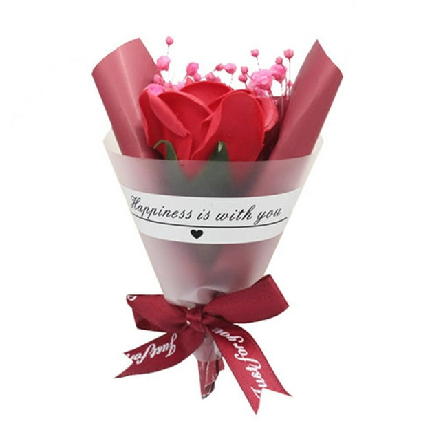 Mini Fleurs Séchées Gypsophila Petit Bouquet ins Boîte-Cadeau de la Saint-Valentin avec Bouquet de Savon Événementiel (3 Aléatoires)