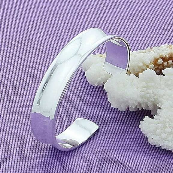 GKNET 925 Sterling Silver Delicate Jewelry Stylish Simplicity Cuff Bracelets for Women Gift-default