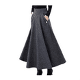 thumbnail image 5 of 1PCS High Waist Slim Plaid Woolen Skirt-Gray Plaid-M, 5 of 5