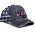 thumbnail image 3 of USA 250th Anniversary Patriotic Trucker Hat with Star Mesh Back Distressed BaseballHat for Independence Day America 250 Unisex, 3 of 7