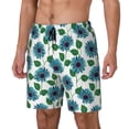 thumbnail image 2 of Uemuo Blue Sunflowers Pattern Mens Swim Trunks Quick Dry Board Shorts with Mesh Lining, Stretch Beach Shorts Quick Dry No-Chafing Board Shorts-Small, 2 of 9
