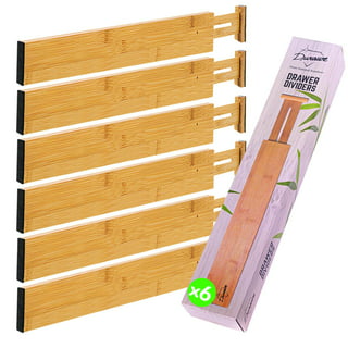Bamboo Drawer Dividers with Inserts 17-22 - Perfect Adjustable Drawer  Dividers for Clothes, Kitchen, Dresser, Bedroom & Drawer Dividers  Organizer, Natural (Set of 4) 