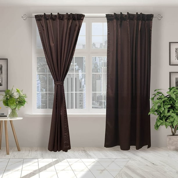BÉLA Juego Cortinas Aura 1.80m Alto x 2.70m Ancho Color Chocolate Béla Aura
