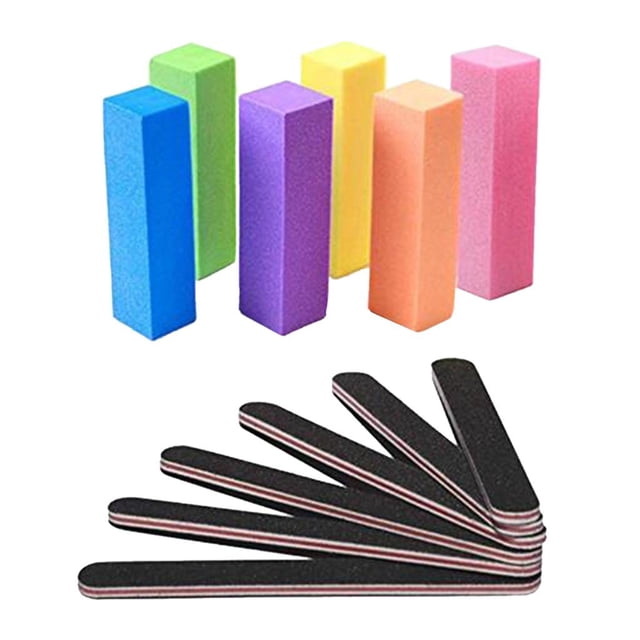 12 piezas de de uñas suave de 4 vías, esponja para archivar, bloque de amortiguación, kit de espuma para archivos de uñas