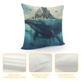 thumbnail image 4 of Orinice Whale Castle Ocean Graphic Decorative Throw Pillow Cover for Home Couch Living Room Bed Sofa - Aesthetic Decorative 1PC 12x12in, 4 of 5