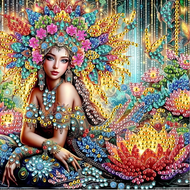 Pintura con diamantes irregulares— Ideal para principiantes — Kit de arte con gemas de cobertura total, perfecto para la decoración de paredes(Tamaño: 20*20cm)