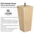 thumbnail image 3 of LAVANE 5 Inch / 12 cm Wooden Furniture Legs Set of 4 Mid-Century Modern Solid Wood Square Pyramid Unfinished Replacement Feet with 5/16" Hanger Bolt & Mounting Plate for DIY Cabinet Sofa Couch Ottoman, 3 of 7