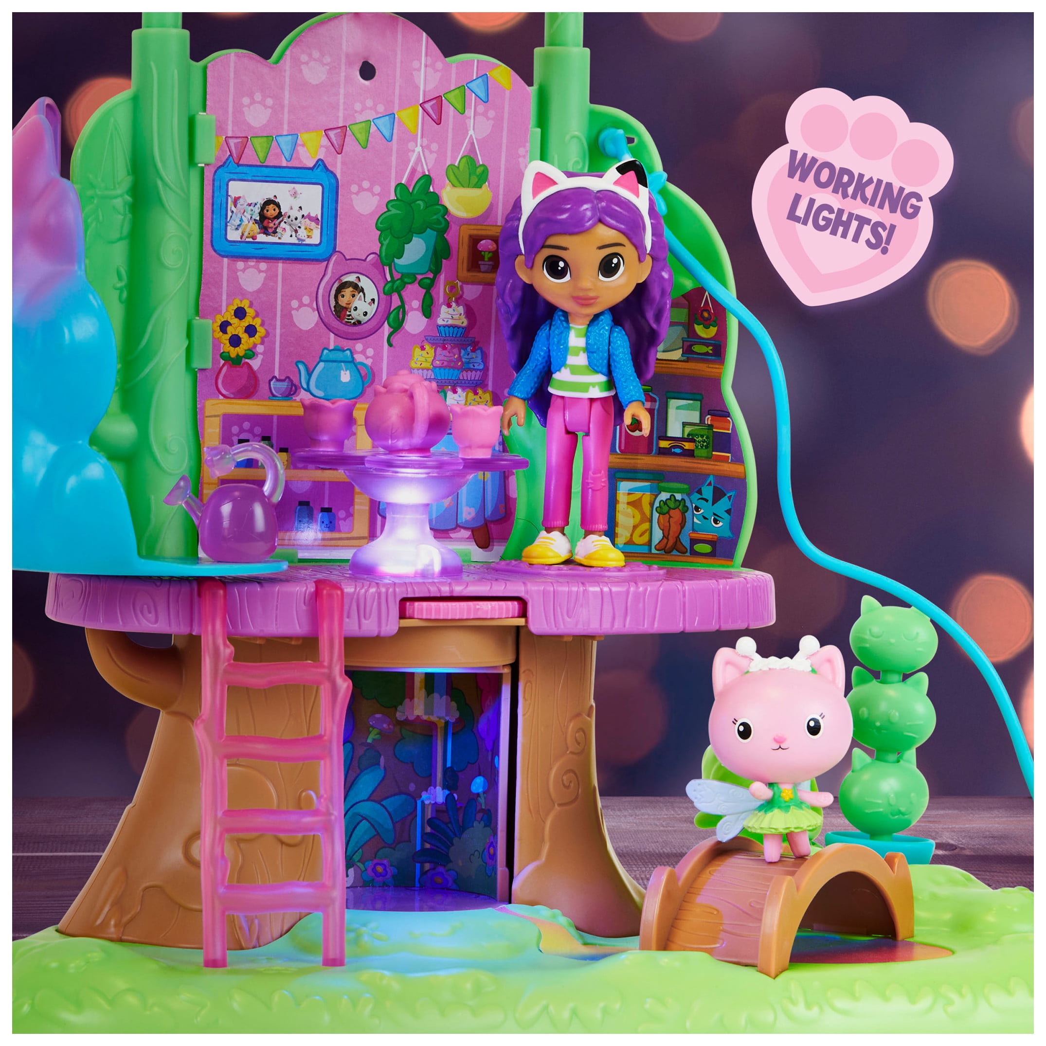 Gabby’s Dollhouse, Transforming Garden Treehouse Set with 2 Figures