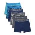 thumbnail image 1 of Calzoncillos tipo bóxer Hanes Big Performance Tween para niños, paquete de 6, azul/gris, 1 of 3