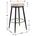 26" Counter Height Barstools Set of 4 Suede Counter Stool Backless