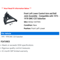 thumbnail image 2 of Front Left Lower Control Arm and Ball Joint Assembly - Compatible with 1975 - 1978 GMC C25 Suburban 1976 1977, 2 of 2
