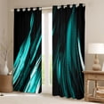 thumbnail image 2 of Manfei Neon Light Stripes Blackout Curtains, Abstract Wavy Line Curtains Pack of 2 (42x84 Each), Teal Black, 2 of 6