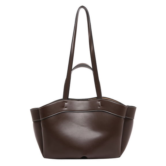 HUISZJ Women Tote Bag, PU Leather Shoulder Bag, Large Capacity Shoulder Handheld Tote Bag for Work Travel Outdoor (Coffee)