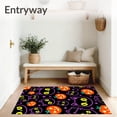 thumbnail image 3 of ODIKA 2x3 Machine Washable Non-Slip Area Rug, Halloween Black Cat Festive Pumpkin Stars Artistic Design Ultra Soft Rug, None, 515379, 3 of 7