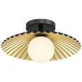 thumbnail image 2 of Franklin Iron Works Rosa 11 1/2" Mid Century Modern Semi Flush-Mount Ceiling Light Fixture Kitchen LED Matte Black and Gold Finish, 2 of 9