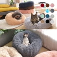 thumbnail image 4 of Soft Plush Round Pet Bed Cat Soft Bed Cat Bed for Cats Small Dogs, 4 of 7