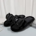 thumbnail image 5 of Nilvkv Womens Slippers, Fashionable Bow-Knotted Open-Toe Flat Bottom and Warm House Slippers Furry Slippers Indoor Outdoor Shoes for Fall and Winter, 5 of 6