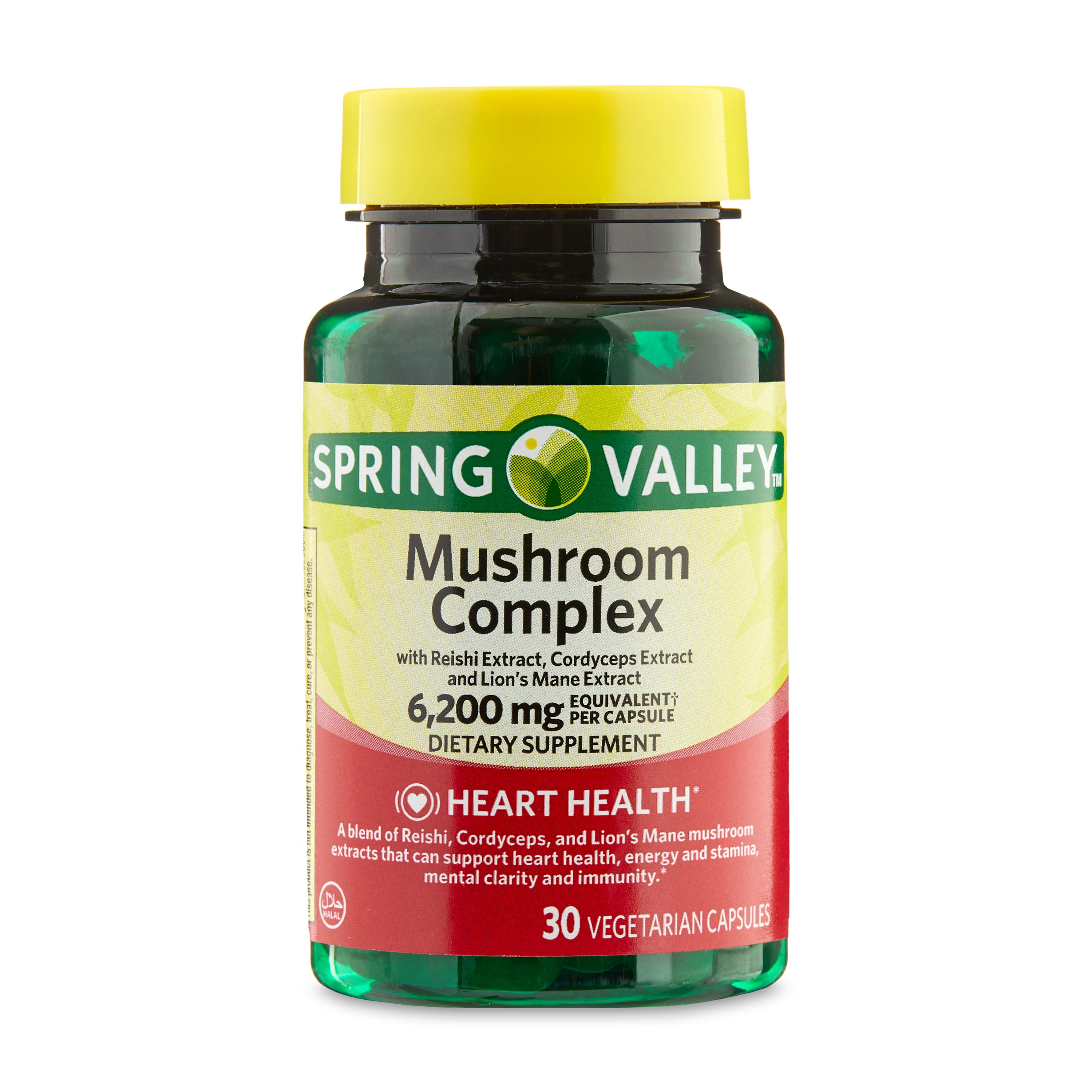 Spring Valley Mushroom Complex Dietary Supplement,6,200mg Equivalent
