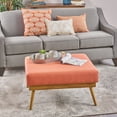 thumbnail image 2 of Aria Mid Century Fabric Ottoman, Coral, 2 of 9