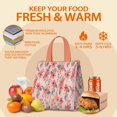 thumbnail image 5 of Pioneer Flower Floral Print Pattern Insulated Lunch Bag for Women & Adults,Large Portable Soft Cooler Lunch Bag,Thermal Food Storage Tote with Pearl Cotton,8.66L,8.75x5.75x9.5 Inch, 5 of 6