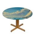 thumbnail image 3 of nygtbtfer Ocean Sailing Waves Round Tablecloth Round Fitted Table Cover with Elastic Edge Washable Outdoor Circle Table Cloths for Kitchen Dining Party Picnic Indoor Patio Decor  46-50, 3 of 8
