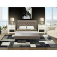 thumbnail image 2 of East West Furniture 3-piece Traditional Wood Queen Bedroom Set in Dark Brown, 2 of 8