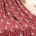 thumbnail image 3 of Red Christmas Deer and Snowflake Pattern Blanket,Comfortable Soft Flannel Throw Blanket,All Season,Warm Lightweight Blankets for Sofa Bed Couch Living Room Chair,30"x40", 3 of 4