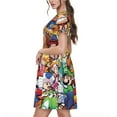 thumbnail image 4 of Lsque Mario Print Women's Casual Dress T-Shirt Summer Short Sleeve Scoop Neck Swing Dresses, 4 of 7