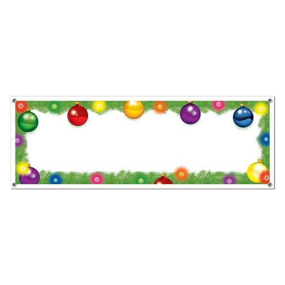 Beistle Club Pack of 12 Festive Multi-Colored Christmas Themed Decorative Banners 5'