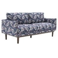 thumbnail image 3 of Christopher Knight Home Modern 75.75" Loveseat Sofa, Chenille Couch with Cushion and Wooden Legs, Blue Floral, 3 of 13