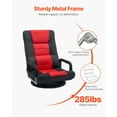 thumbnail image 4 of KFFKFF Swivel Floor Gaming Chair with Armrests, 360-Degree Rotating Floor Chair with 6 Adjustable Position Folding Backrest and Lumbar Support, Folding Video Reclining Sofa, 4 of 9