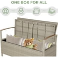 thumbnail image 4 of Grand Patio Outdoor Storage Bench Deck Box, All-Weather Wicker with Waterproof Bag, Steel Frame, Front Porch Seating, 46.75"D x 34.25"W x 22.5"H, 4 of 9