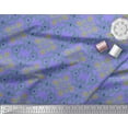 thumbnail image 2 of Soimoi Purple Silk Fabric Vector Design Damask Printed Fabric 1 Yard 44 Inch Wide, 2 of 3