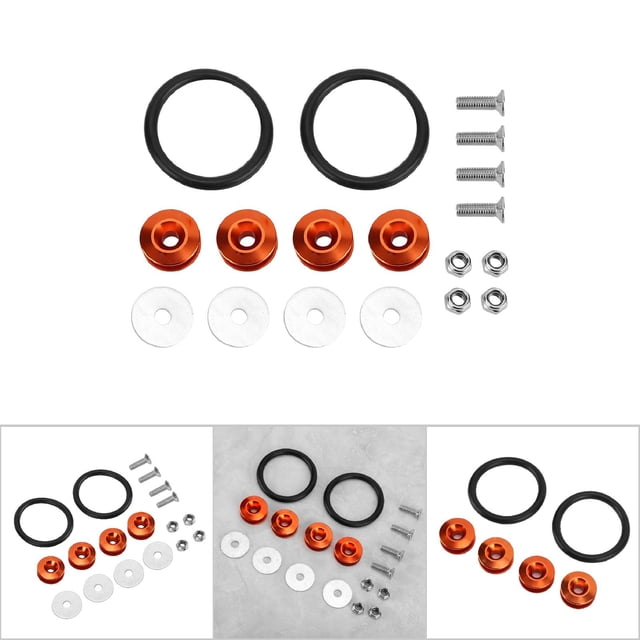 Quick Release Fastener Kit, Colorful Quick Release Fasteners Rubber Rings Kit for Car Bumper Trunk Mud Guard Lid