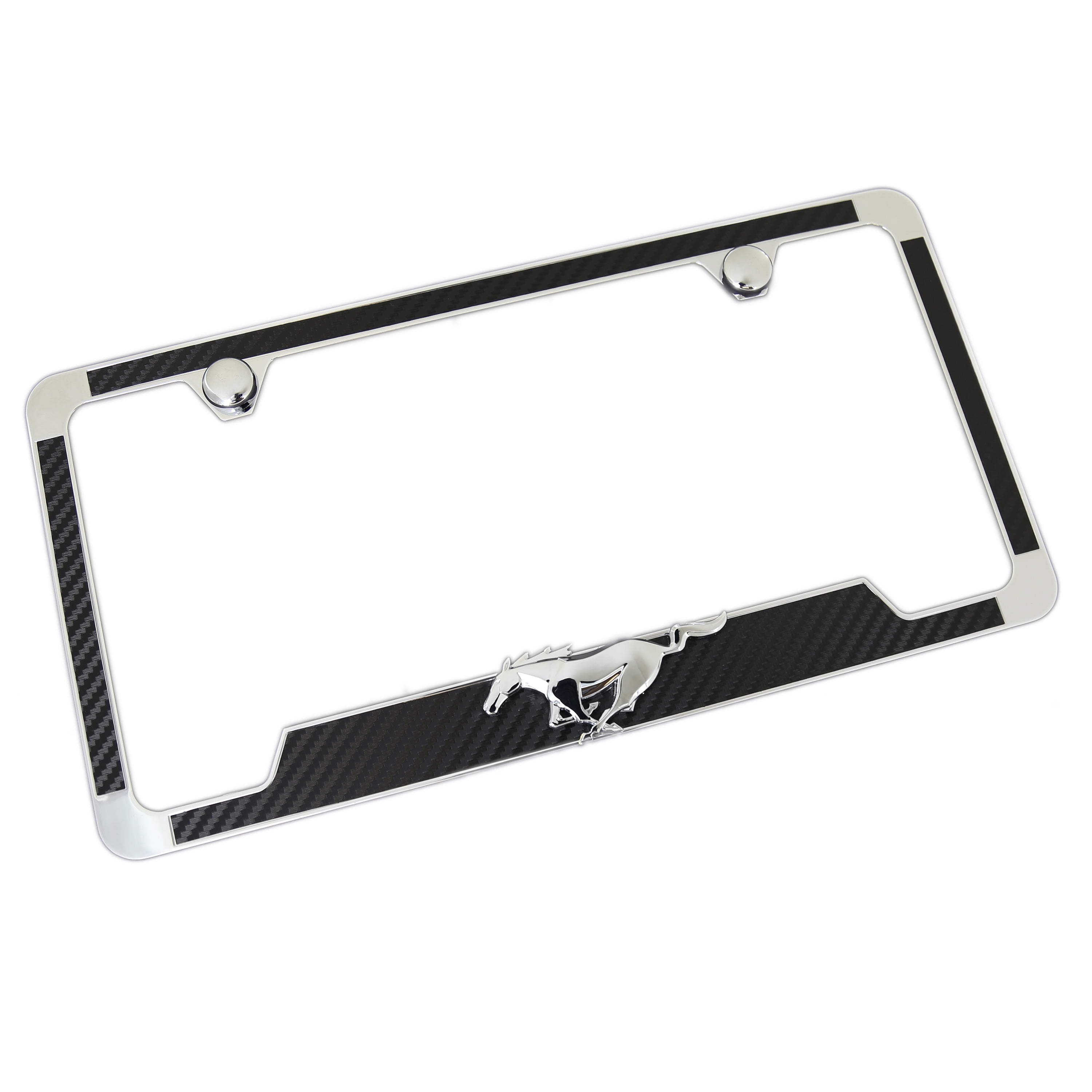 Ford Mustang 3D Pony Emblem License Plate Frame (Black)