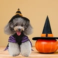 thumbnail image 4 of Disfraz de perro de Halloween, disfraz de mascota, disfraz divertido de mago a rayas, conjunto de abrigo y sombrero de 2 patas para perros Levamdar BST3134505-3, 4 of 5