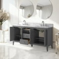 thumbnail image 6 of Vanity Art 60" Bathroom Vanity with Sink, Freestanding Storage Cabinet with Engineered Marble Top, Flip Down Tray, Drawer, and Shelve, 6 of 8