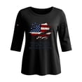 thumbnail image 4 of Women's 250th Anniversary Print Shirt USA Flag Patriotic Tshirt, 4 of 5