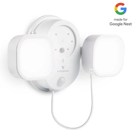 Wasserstein - 3-in-1 Floodlight Charger Mount for Google Nest Cam (battery) - White
