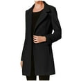 thumbnail image 2 of AOOCHASLIY Black and Friday Women Coat Christmas Gift Casual Women's Turndown Neck Winter Qutwear Pocket Gradient Solid Hoodless Regular Women's Long Sleeve, 2 of 5