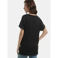 thumbnail image 4 of Women's Tshirts Casual V Neck Short Sleeve Loose Summer Tunic Tops, 4 of 6