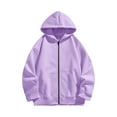 thumbnail image 2 of Bnwani Girls Hoodies Long Sleeve Pockets Zip Up Sweatshirt Plain Tops Pullover, 2 of 8