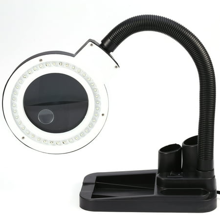Led Lighted 5x 10x Magnifier Desk Lamp 40 Led Desktop