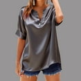 thumbnail image 4 of Plus Size Womens Clothing Summer Shirts Short Sleeve V-Neck Top Blouse Ladies Button Shirt Pullover, 4 of 5