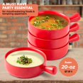 thumbnail image 2 of Bols à Soupe 20 Onces Ensemble de 4 Bols en Porcelaine Mat avec Poignée Bol à Soupe à l'Oignon Français, 2 of 8